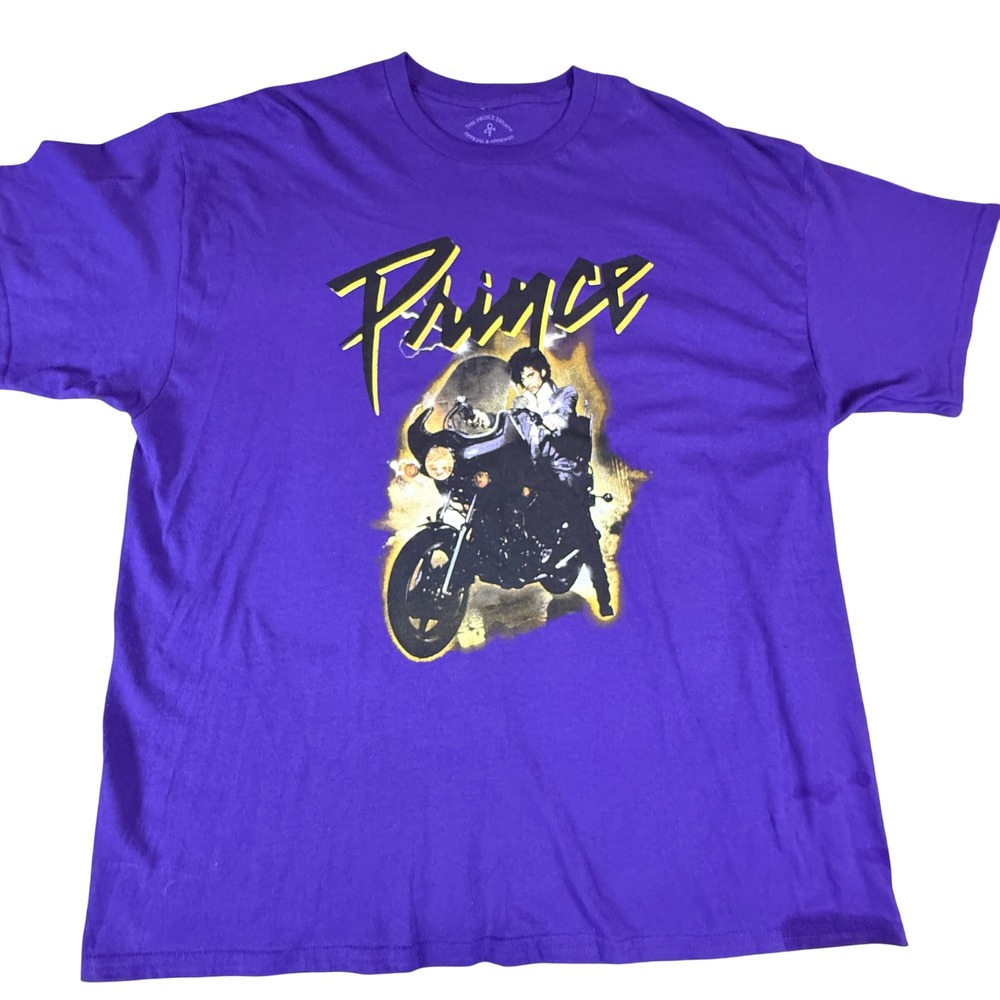 The Prince Estate Shirt Mens 2XL Purple‎ Rain Graphic Revolution Motorcycle NWT